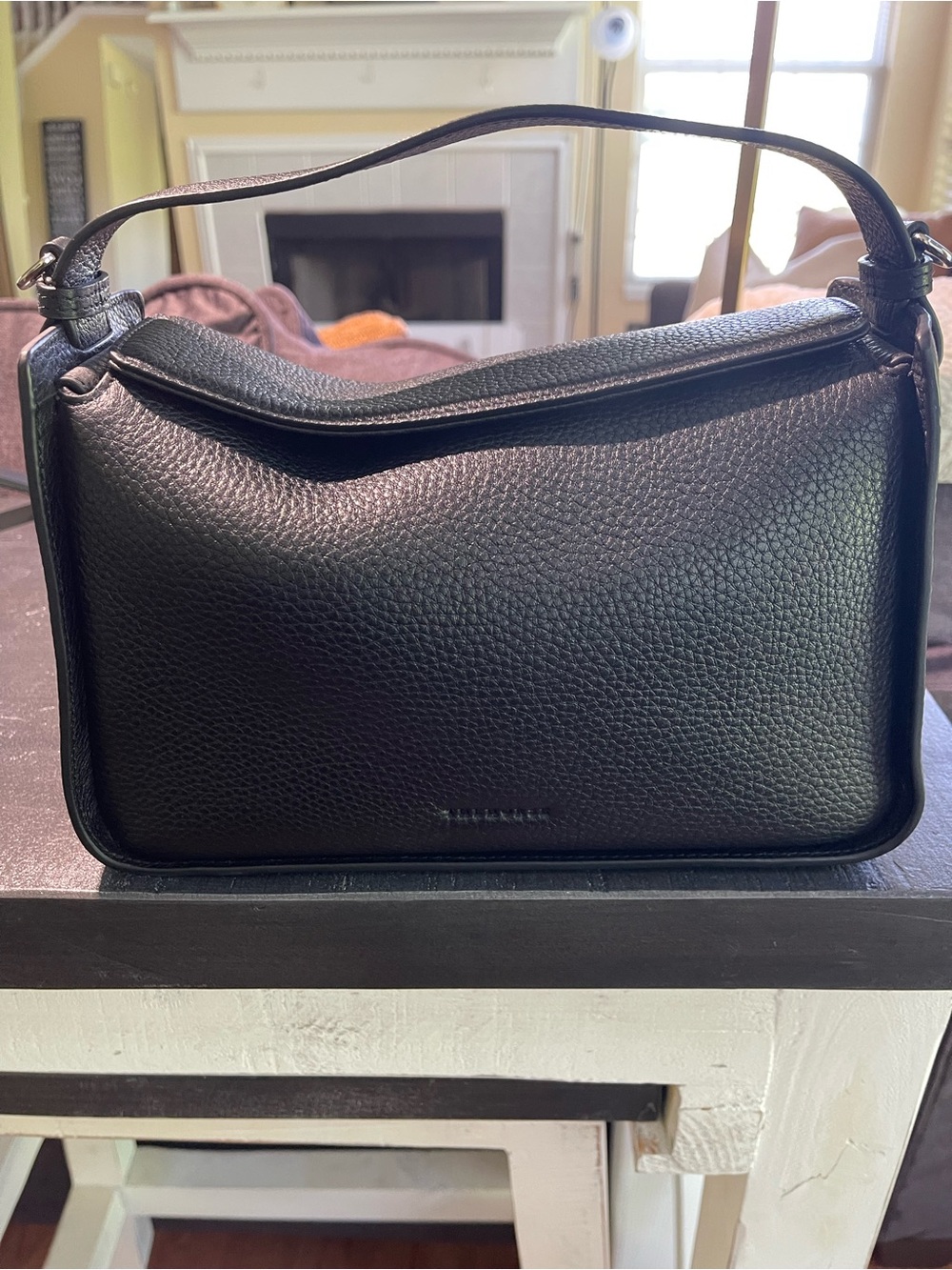 The Horse Clementine Black Pebbled Leather Shoulder Bag with Detachable Strap - Picture 6 of 8